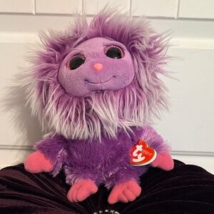 Ty Purple Plush Lion with Pink Accents
